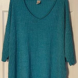 Faded‎ Glory Teal Ribbed Sweater